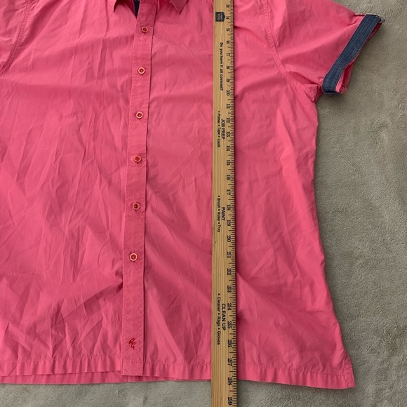 Robert Graham Men's Size XL Pink Short Sleeve Classic Fit Button Down Shirt - Picture 7 of 9